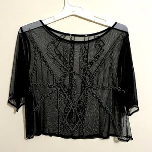 Black beaded lace top!